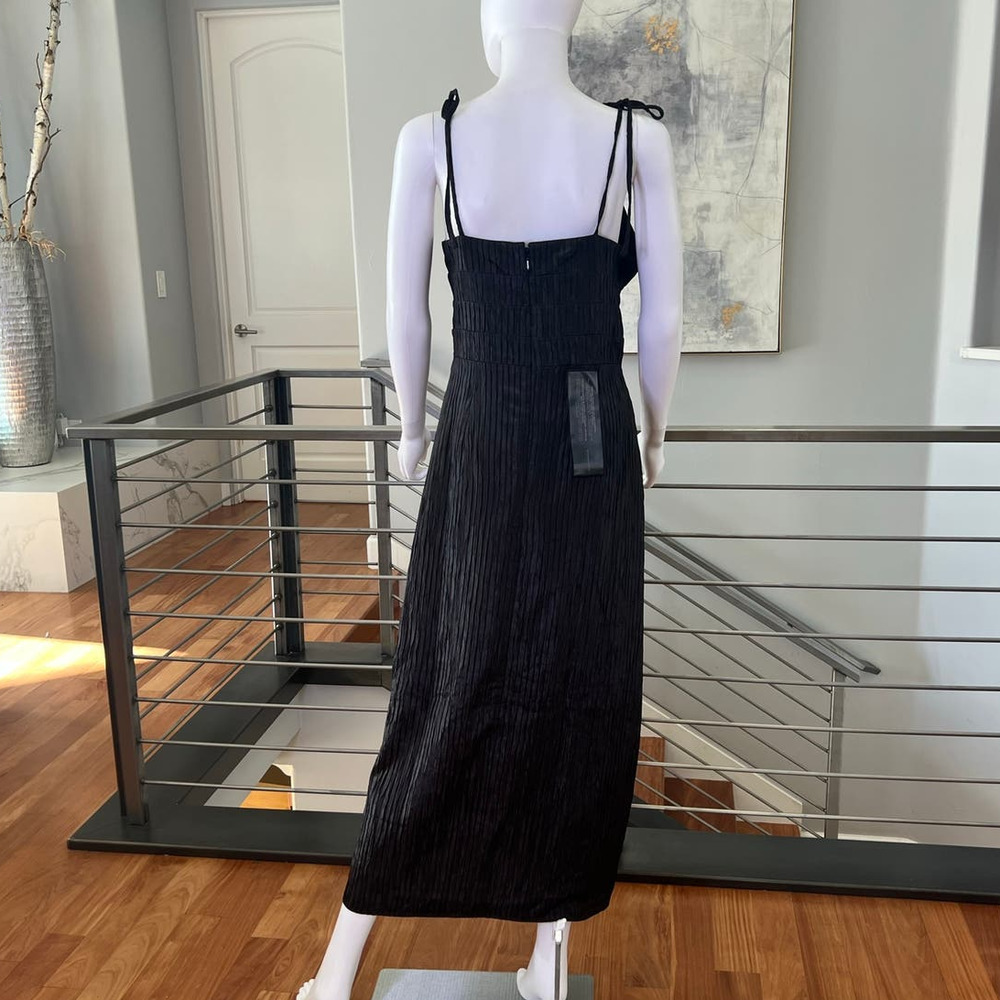Black Tie-Shoulder Midi Dress - Picture 2 of 14